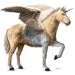 krilati samorog za jezdenje palomino tobiano