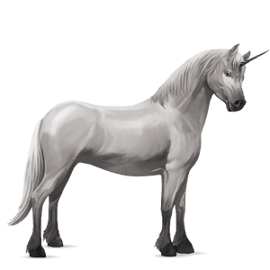 samorog poni svetlo siva