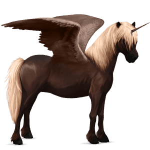 krilati samorog poni  highlandski poni kostanjeva