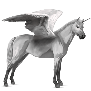 krilati samorog poni  svetlo siva