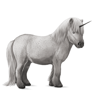 samorog poni pikasto siva